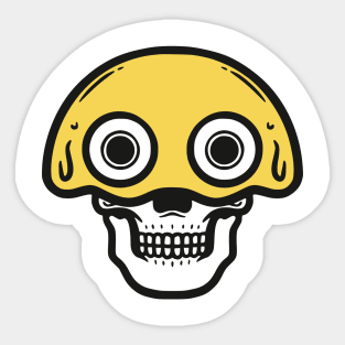 Confused Emoticon with Skull Sticker